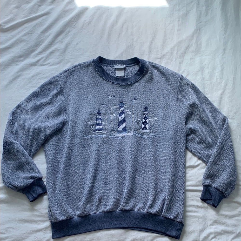 Navy Blue Lighthouse Sweat Shirt